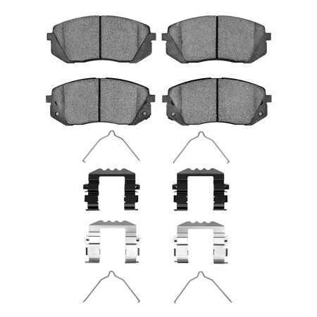 Dynamic Friction Co 5000 Advanced Brake Pads - Ceramic and Hardware Kit, Long Pad Wear, Front 1551-1855-01